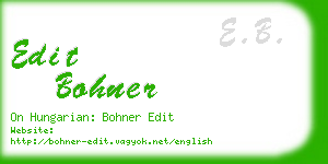 edit bohner business card